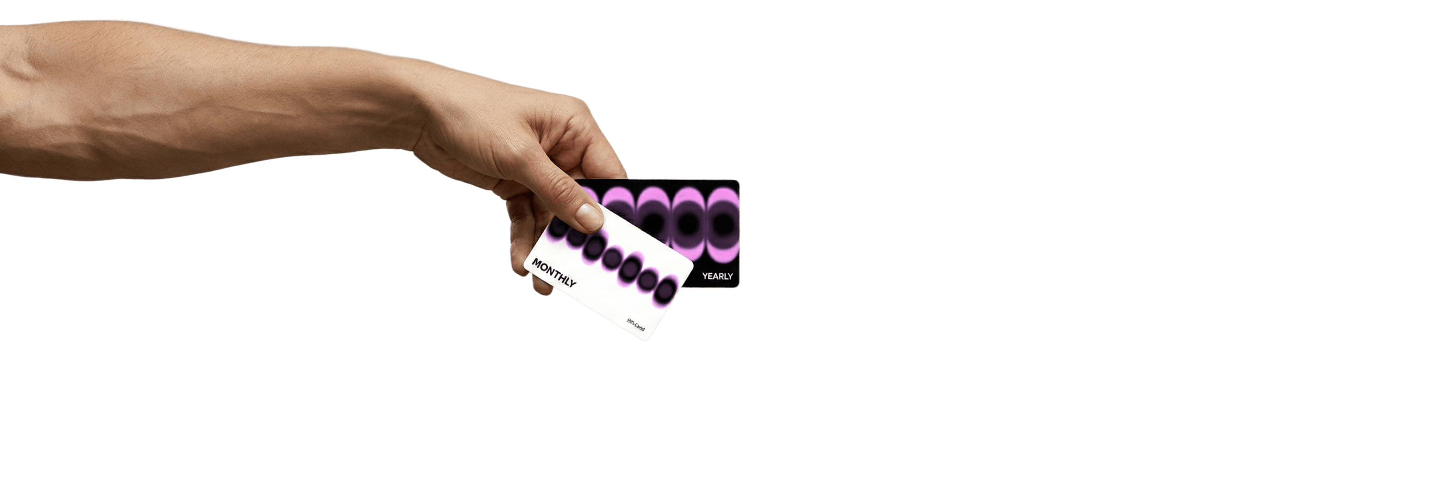 Hand reaching from the left holding a gift