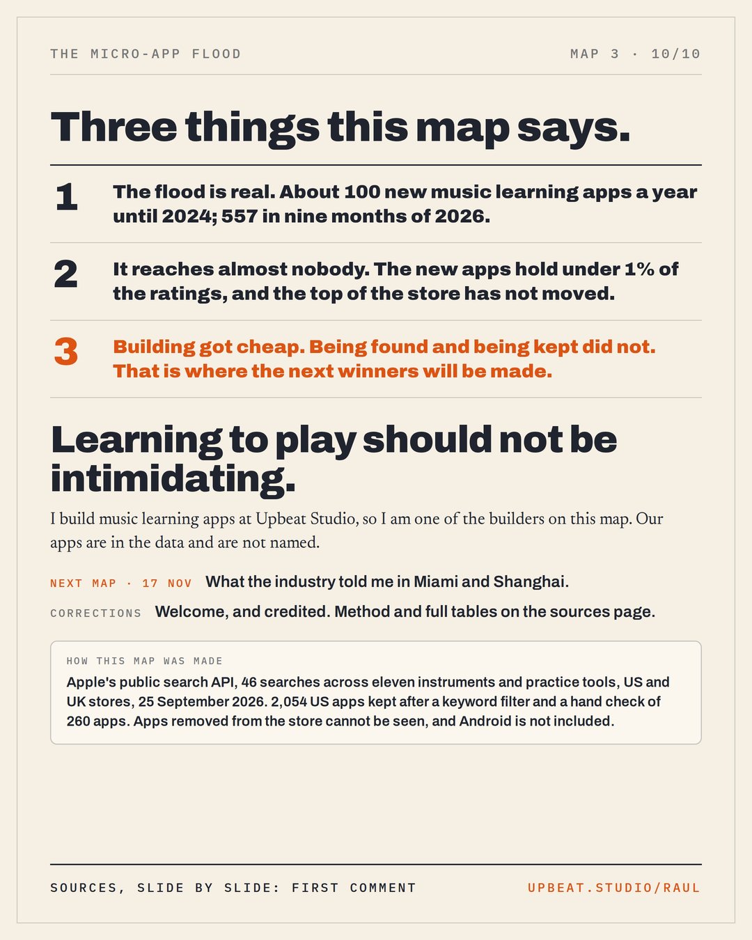 Slide 10: three positions and the close